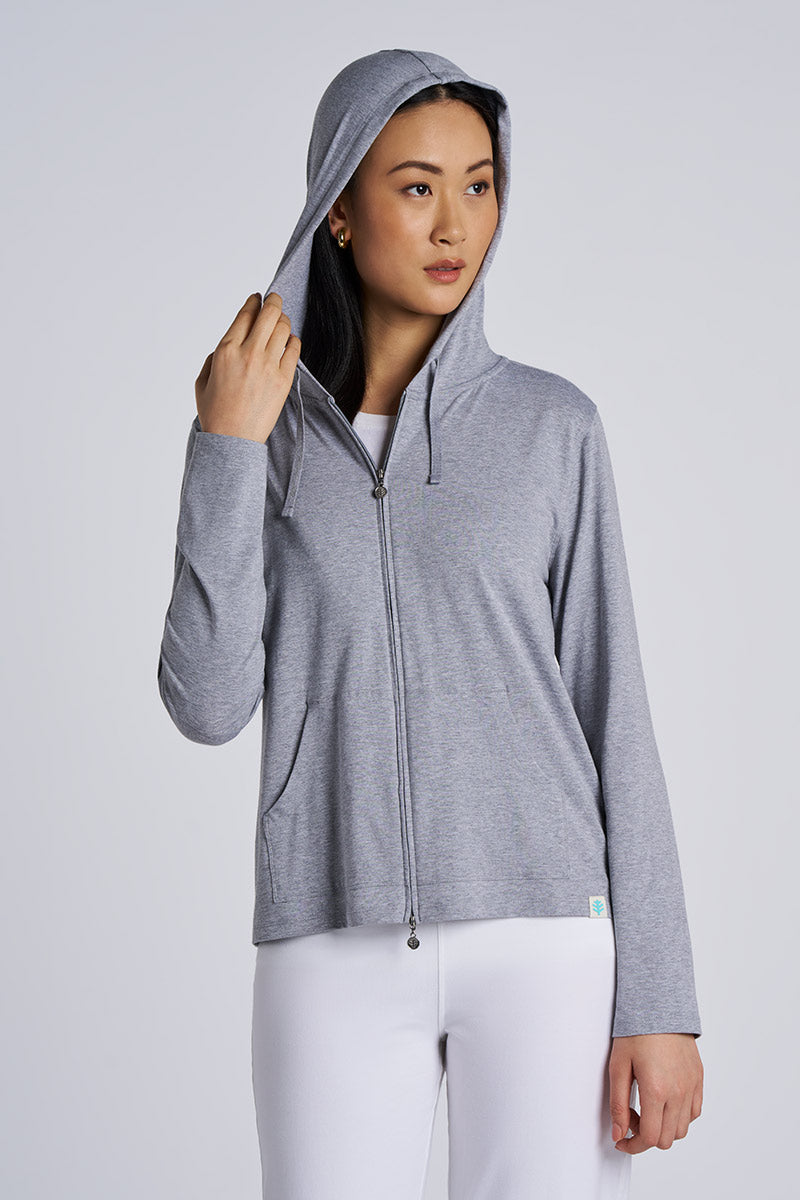 Seaside | Women's Zip-Up Hoodie | Grey Heather