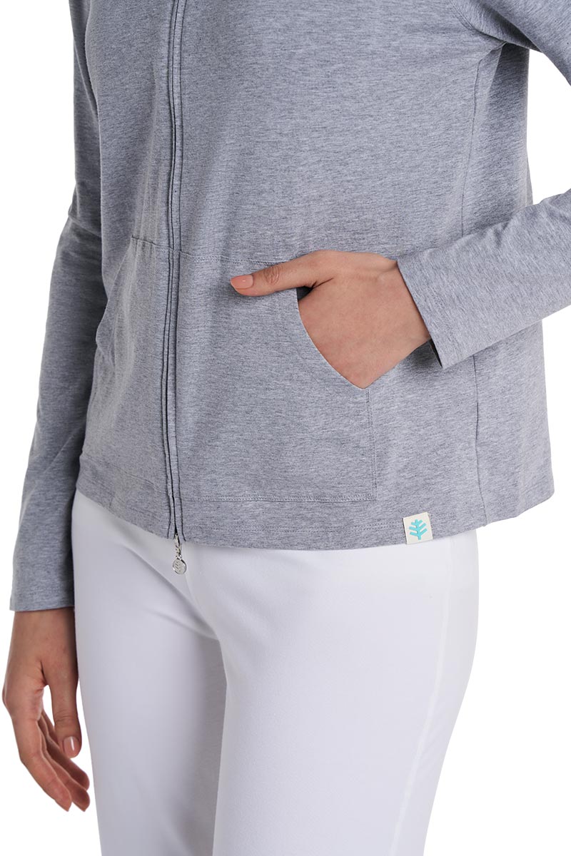 Seaside | Women's Zip-Up Hoodie | Grey Heather