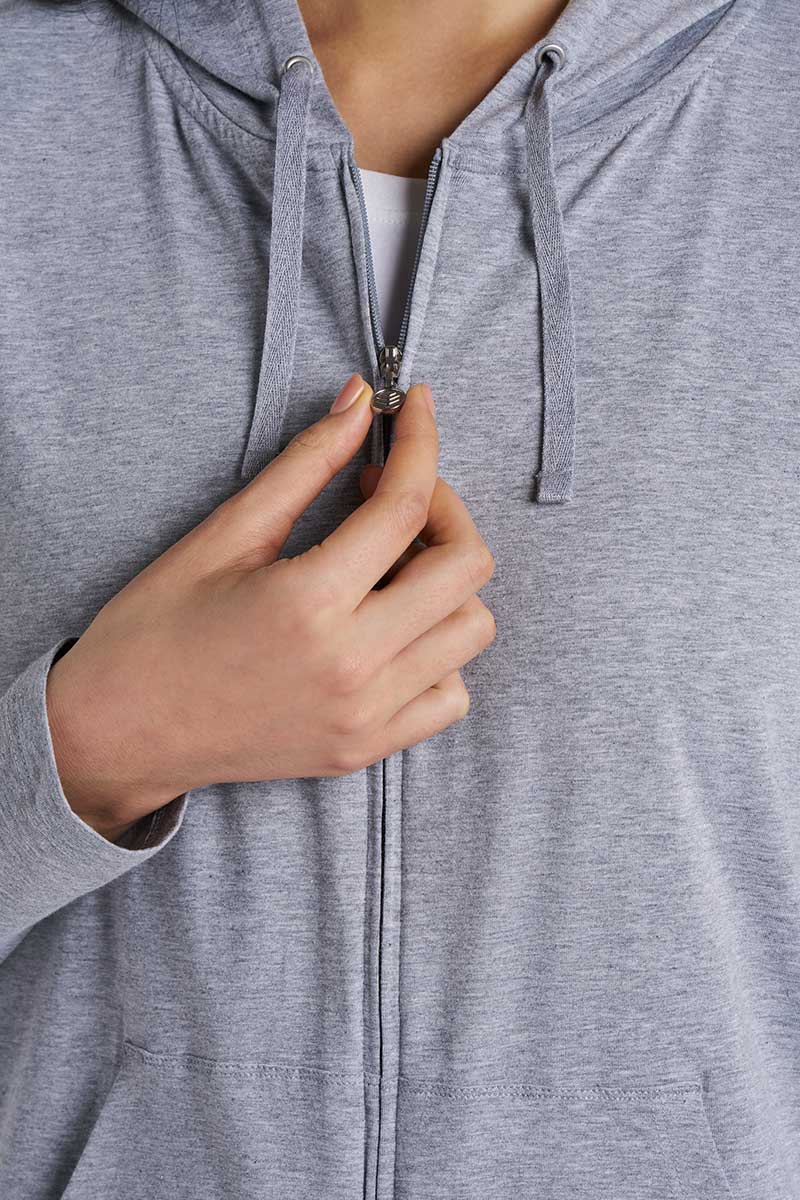 Seaside | Women's Zip-Up Hoodie | Grey Heather