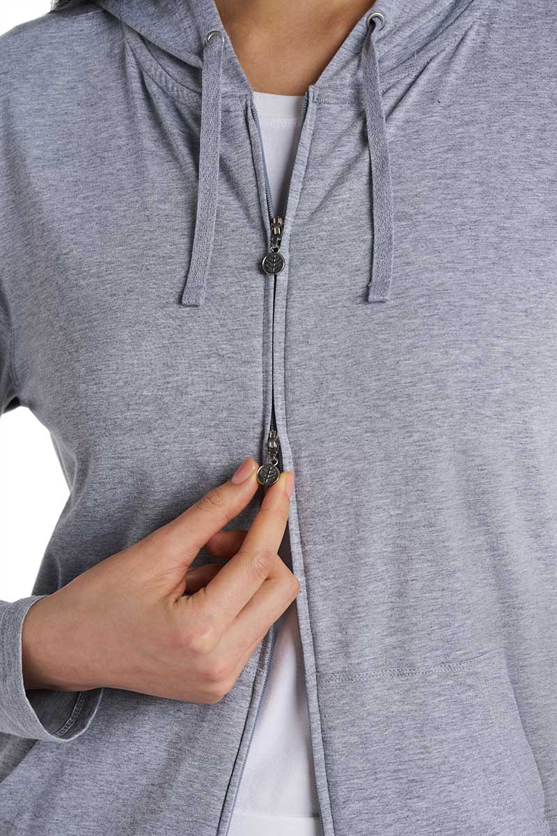 Seaside | Women's Zip-Up Hoodie | Grey Heather