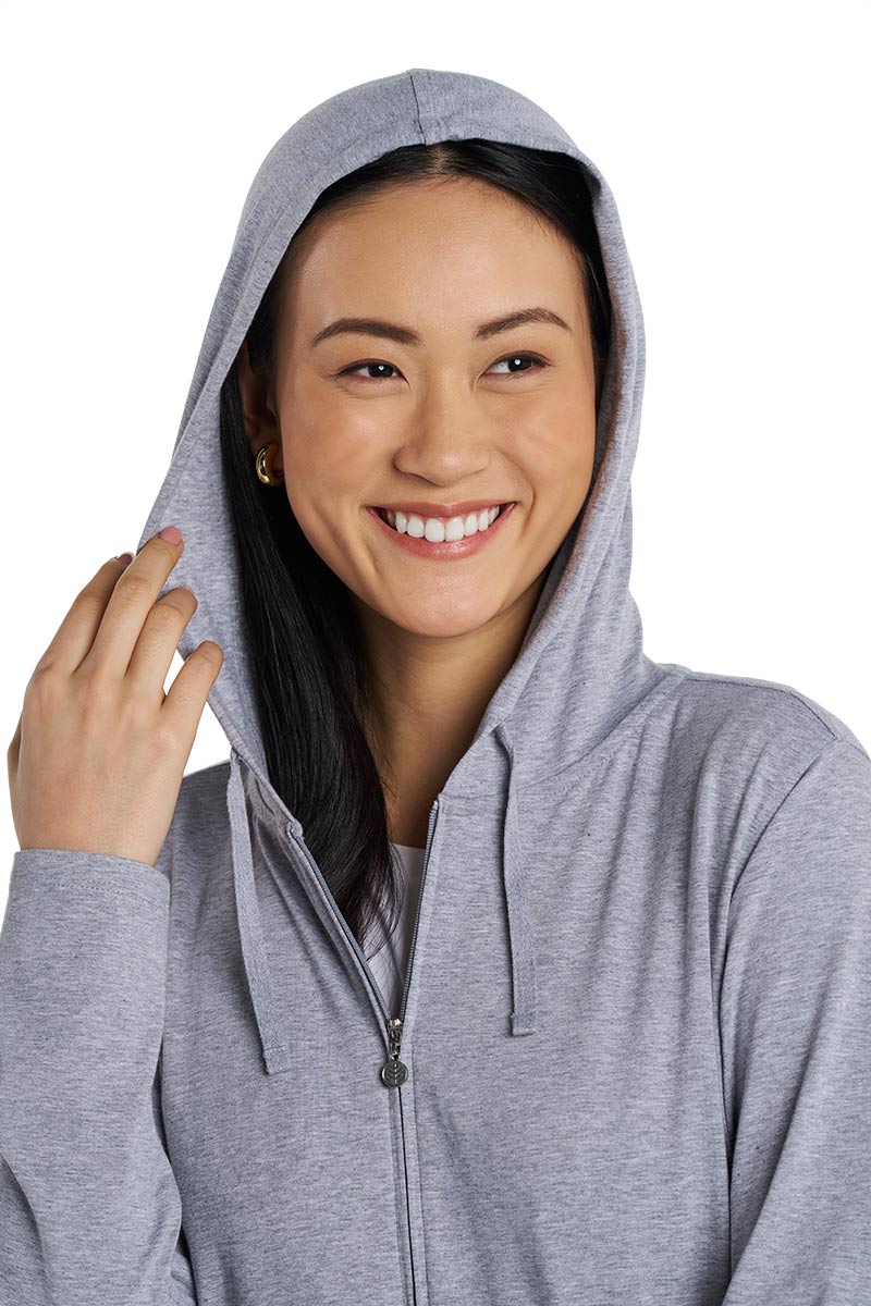 Seaside | Women's Zip-Up Hoodie | Grey Heather