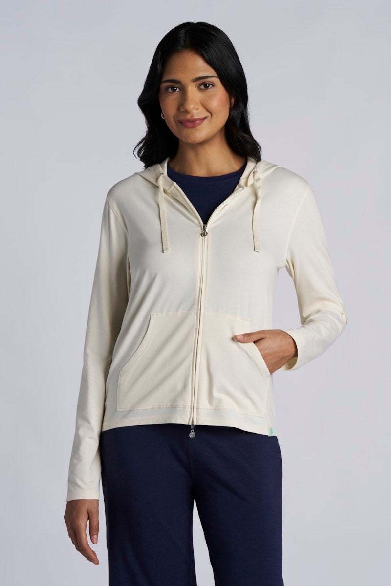 Seaside | Women's Zip-Up Hoodie | Vanilla