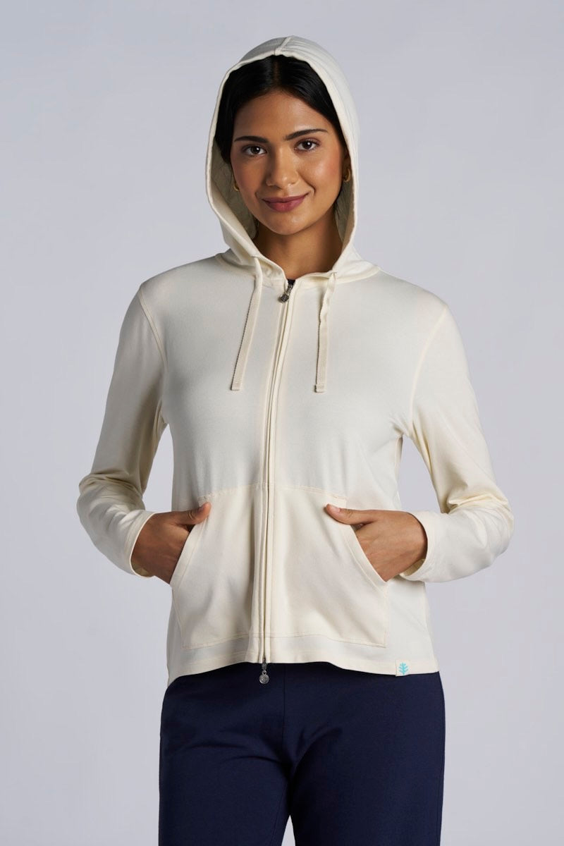 Seaside | Women's Zip-Up Hoodie | Vanilla