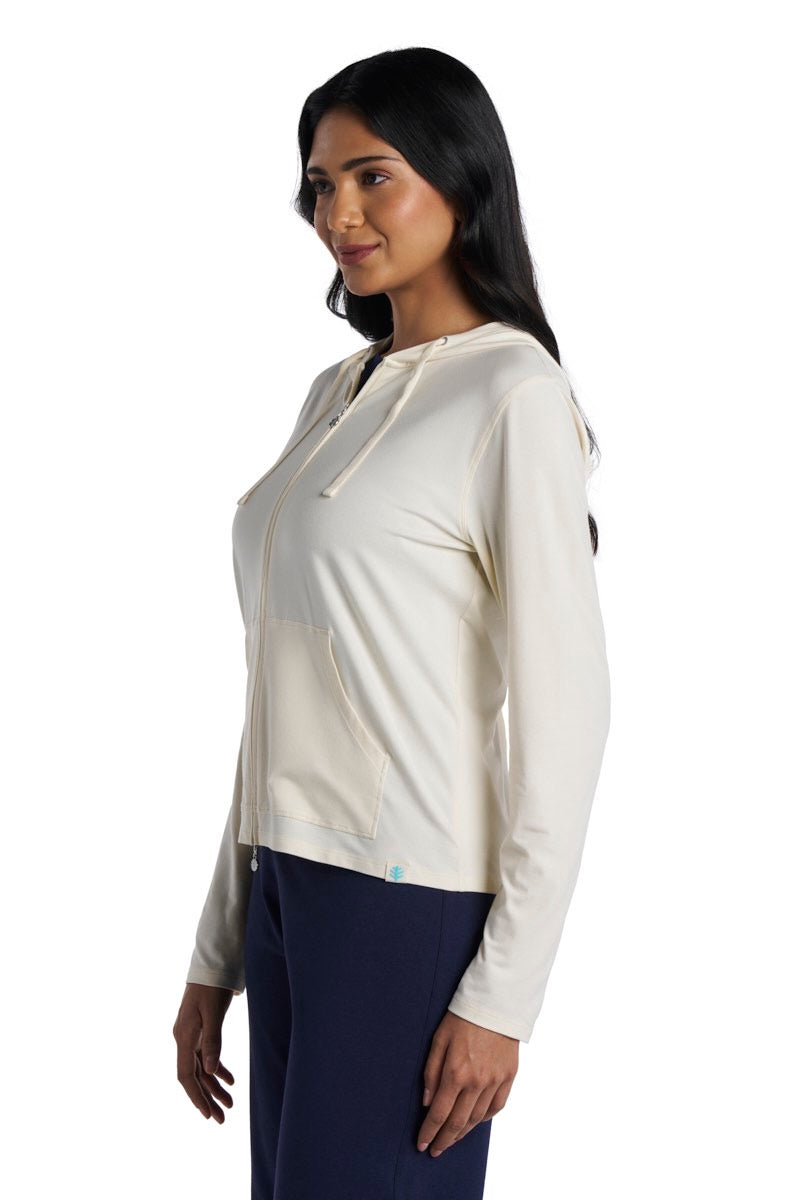 Seaside | Women's Zip-Up Hoodie | Vanilla