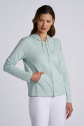 Coolibar Women's Seaside Zip-Up Hoodie, Misty Aqua