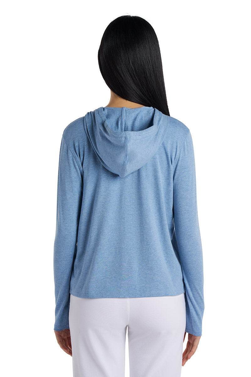 Seaside | Women's Zip-Up Hoodie | Light Blue Heather