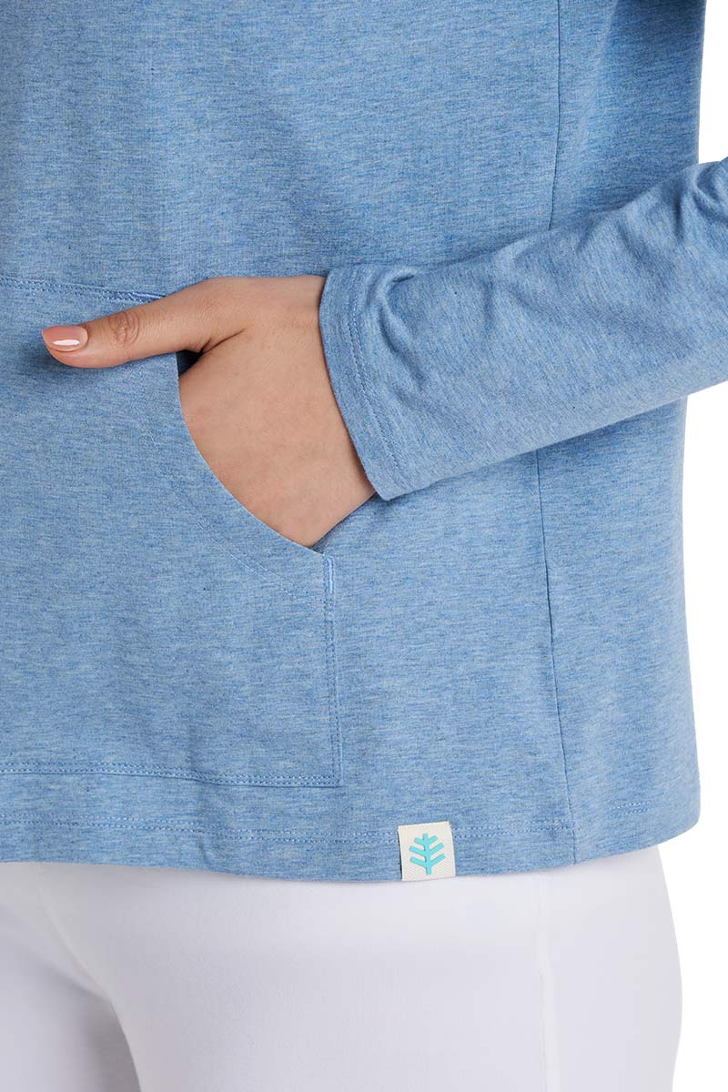 Seaside | Women's Zip-Up Hoodie | Light Blue Heather