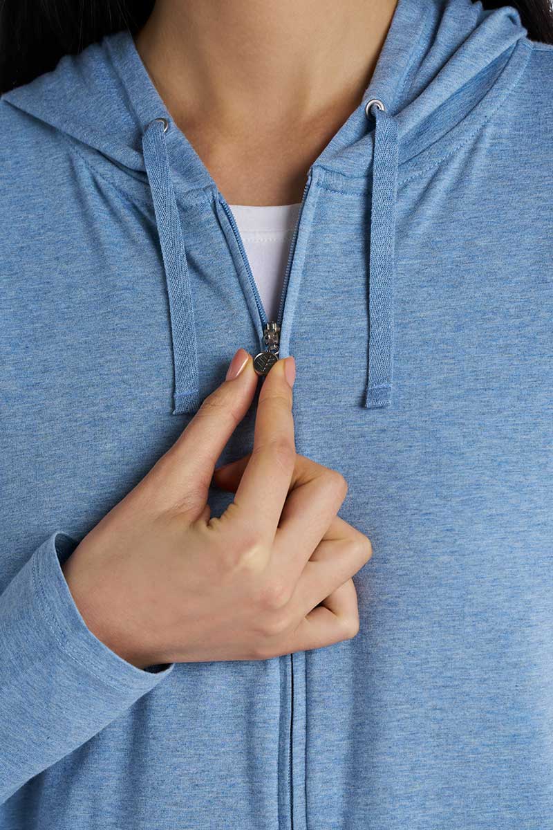 Seaside | Women's Zip-Up Hoodie | Light Blue Heather