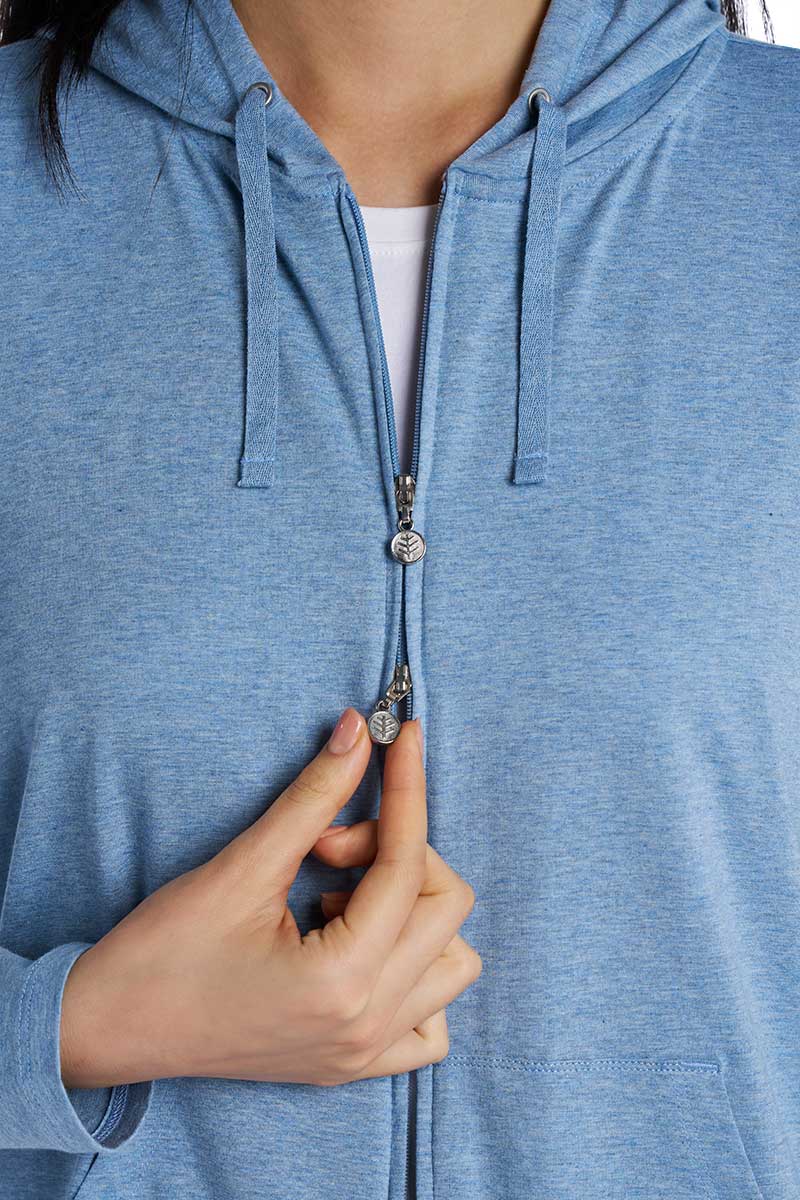 Seaside | Women's Zip-Up Hoodie | Light Blue Heather