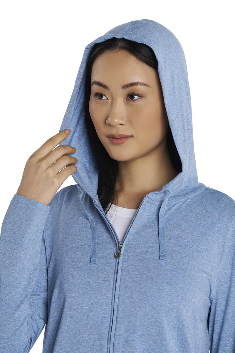 Seaside | Women's Zip-Up Hoodie | Light Blue Heather