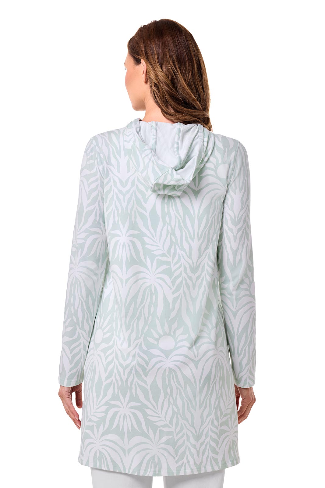 Coolibar Women's Cabana Long Zip Up Hoodie Sun Protective Outdoor Comfort With Two Way Zipper