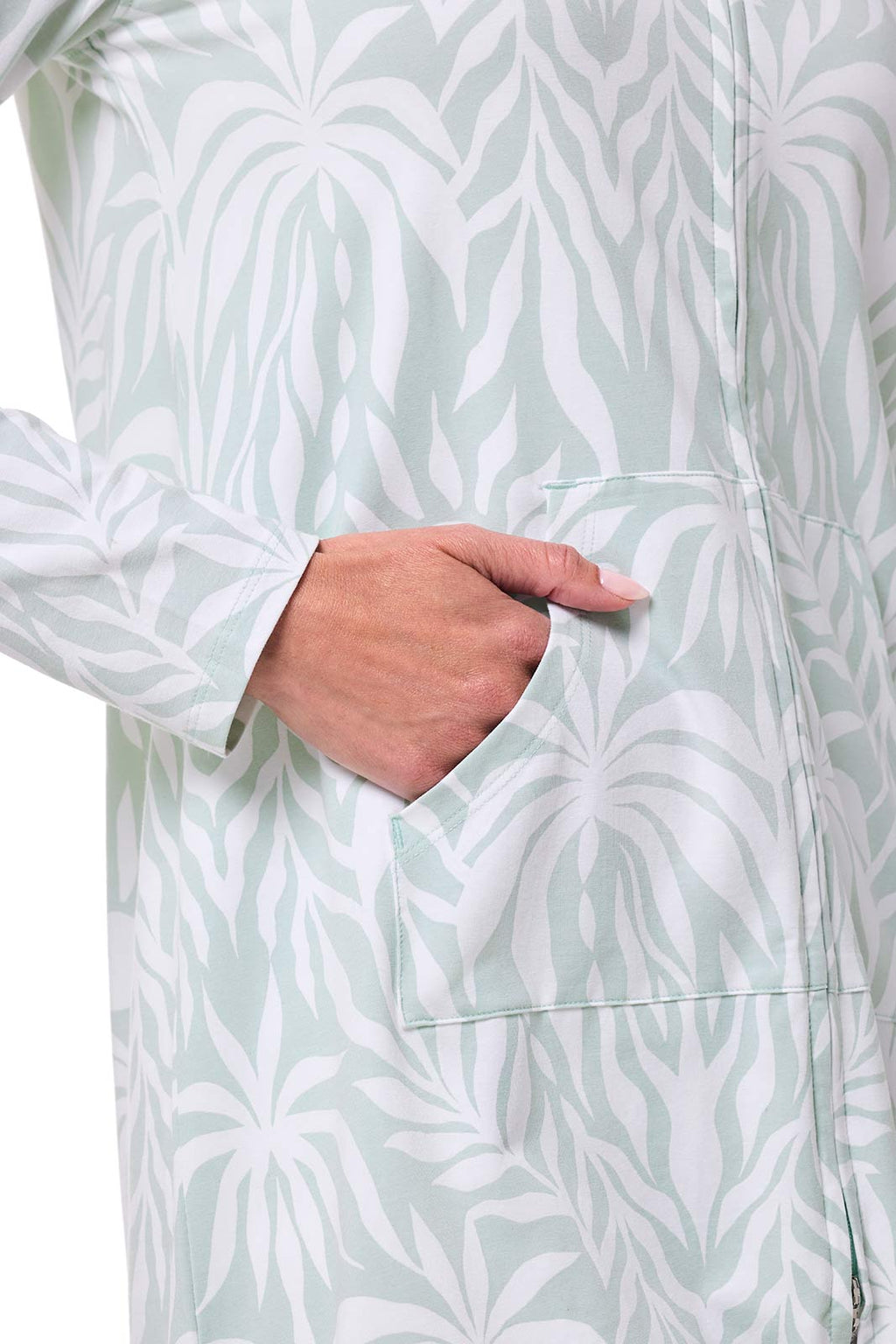Coolibar Women's Cabana Long Zip Up Hoodie Sun Protective Outdoor Comfort With Two Way Zipper
