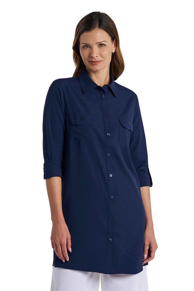 Santorini | Women's Tunic Shirt | Navy