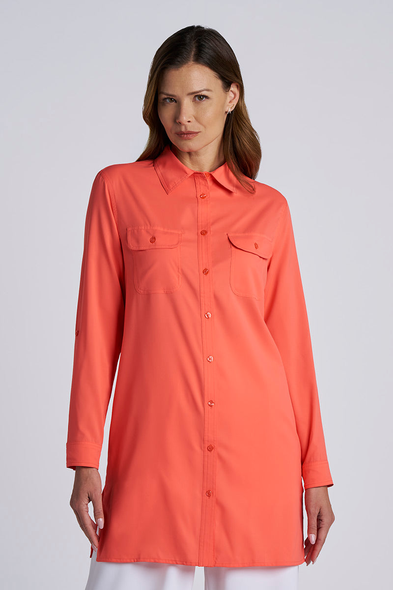 Santorini | Women's Tunic Shirt | Coral Reef