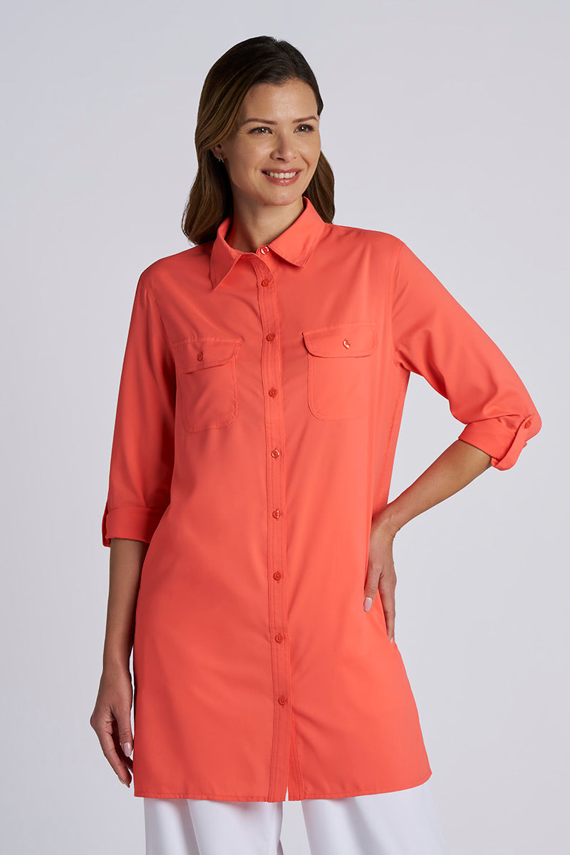 Santorini | Women's Tunic Shirt | Coral Reef