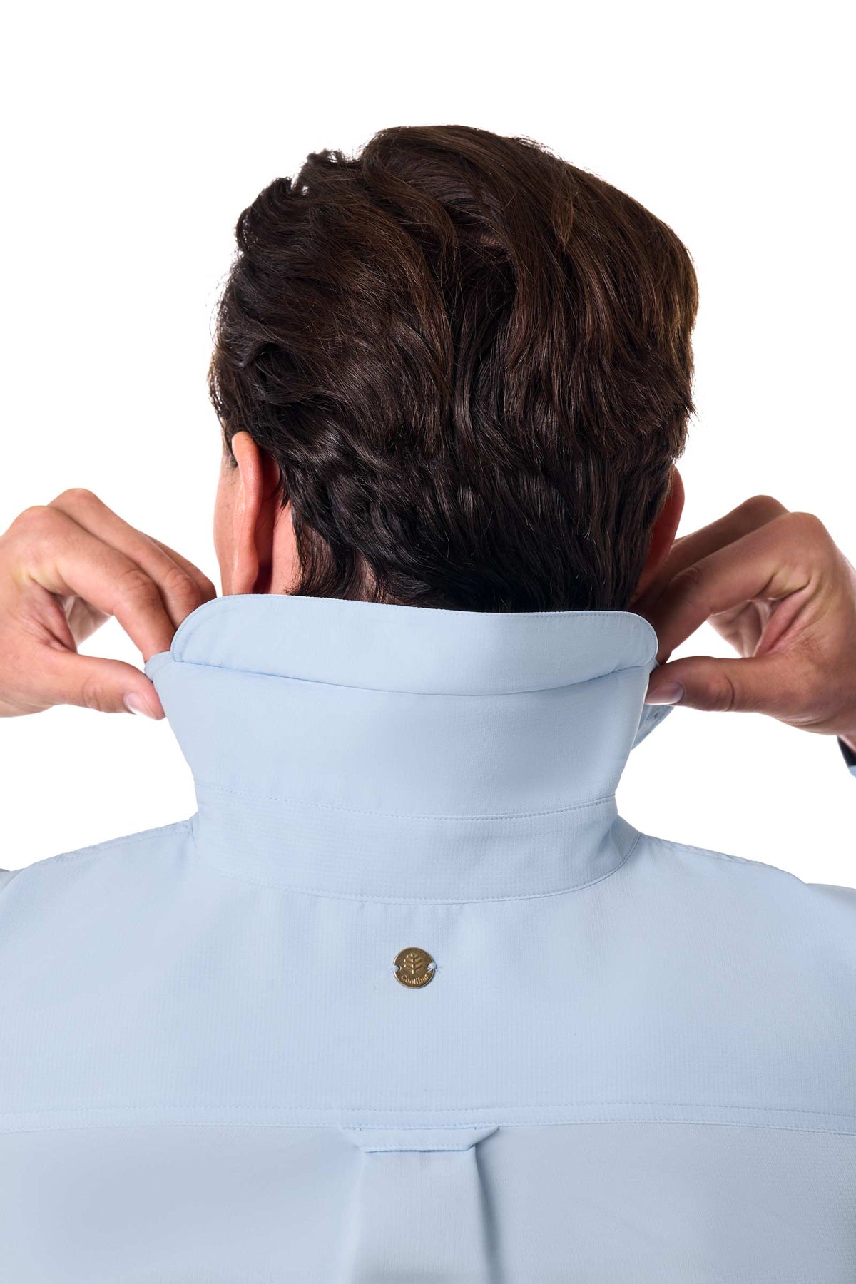 Coolibar Men's Aricia Long Sleeve Shirt, Light Blue