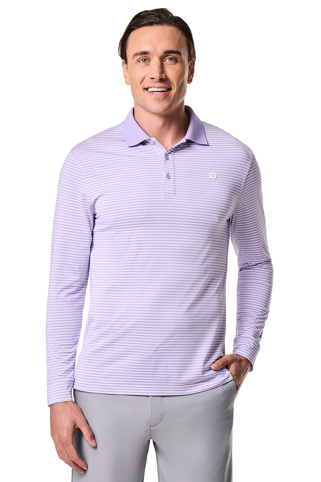 Coolibar Mens Erodym Long Sleeve Polo Sun Protection Breathable Quick Dry Active Athlon Fabric For Tennis And Golf