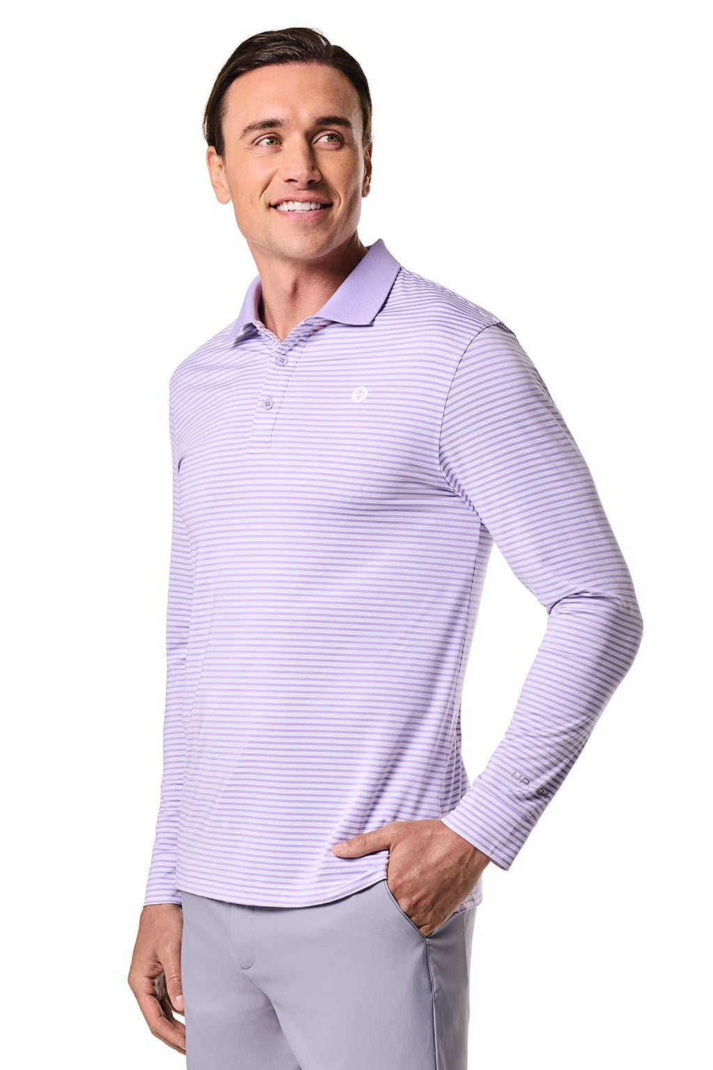 Coolibar Mens Erodym Long Sleeve Polo Sun Protection Breathable Quick Dry Active Athlon Fabric For Tennis And Golf