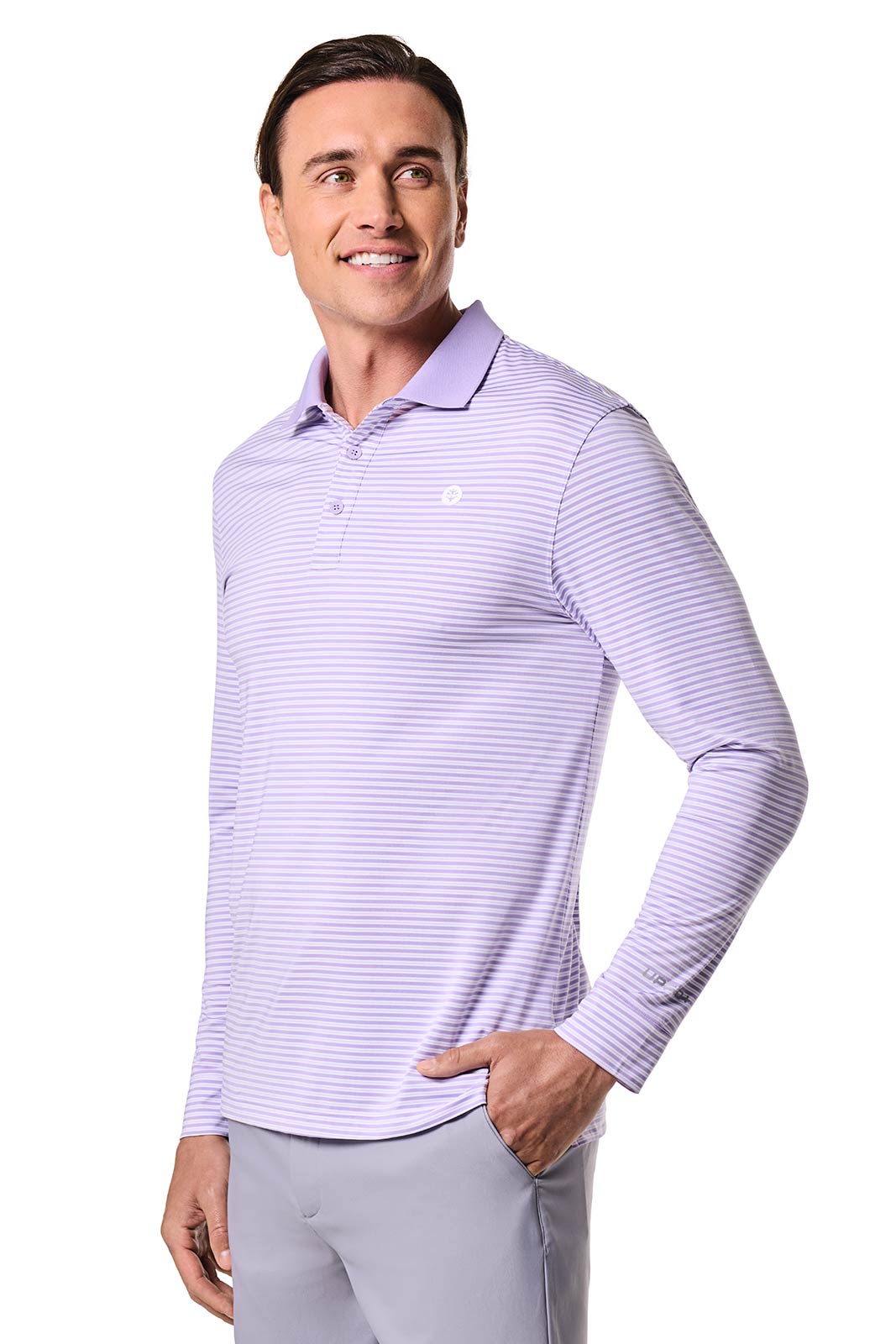 Coolibar Mens Erodym Long Sleeve Polo Sun Protection Breathable Quick Dry Active Athlon Fabric For Tennis And Golf