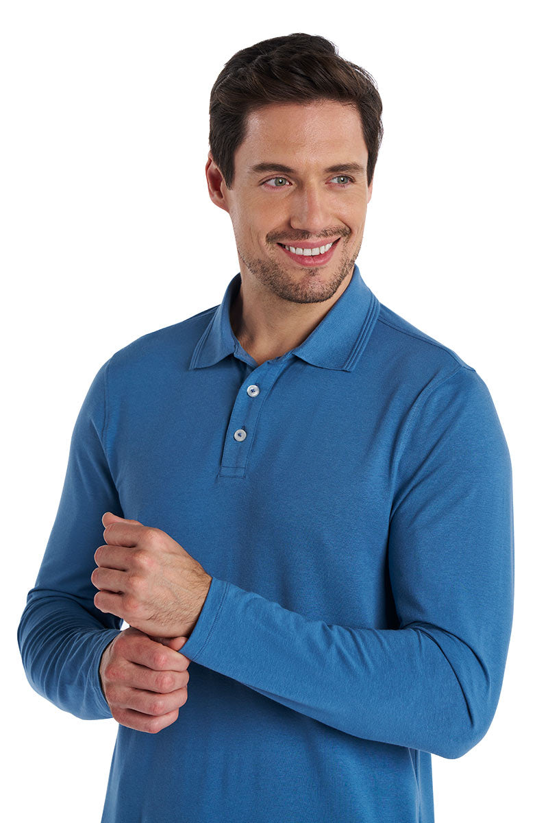 Coppitt | Men's Long Sleeve Weekend Polo | Blue Dusk