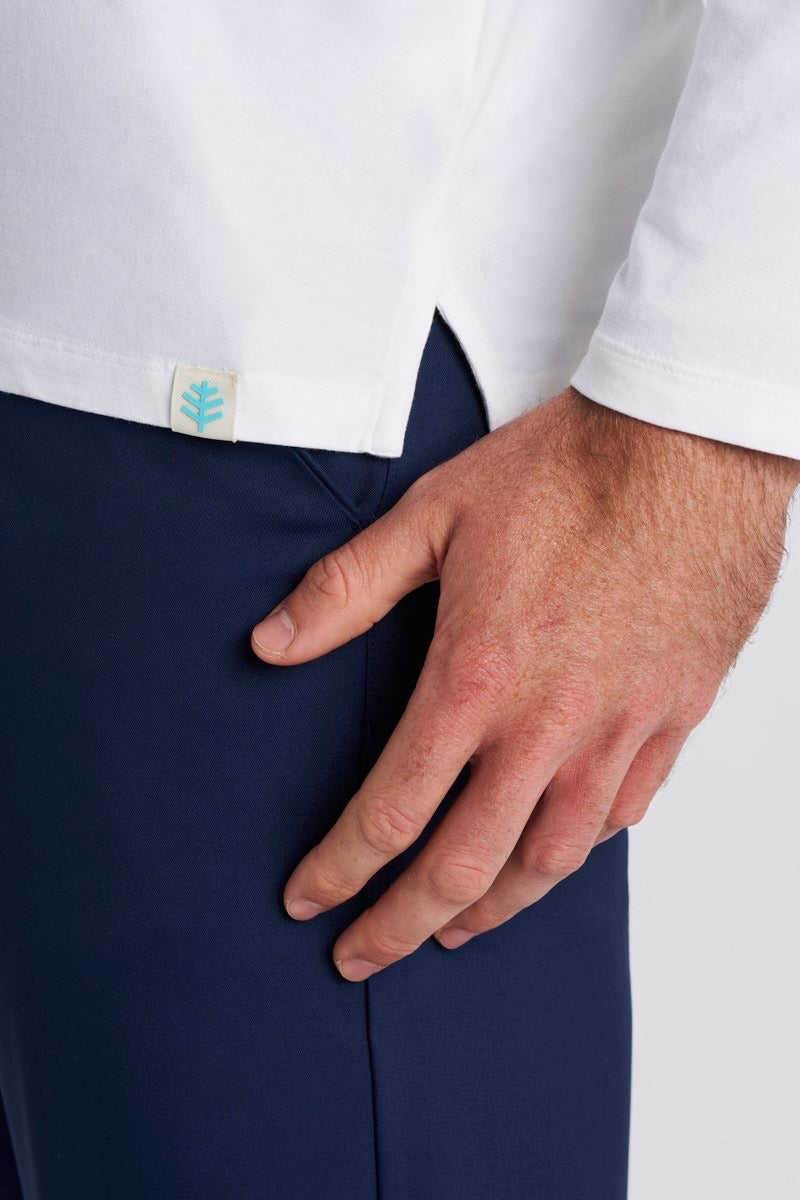 Coppitt | Men's Long Sleeve Weekend Polo | White