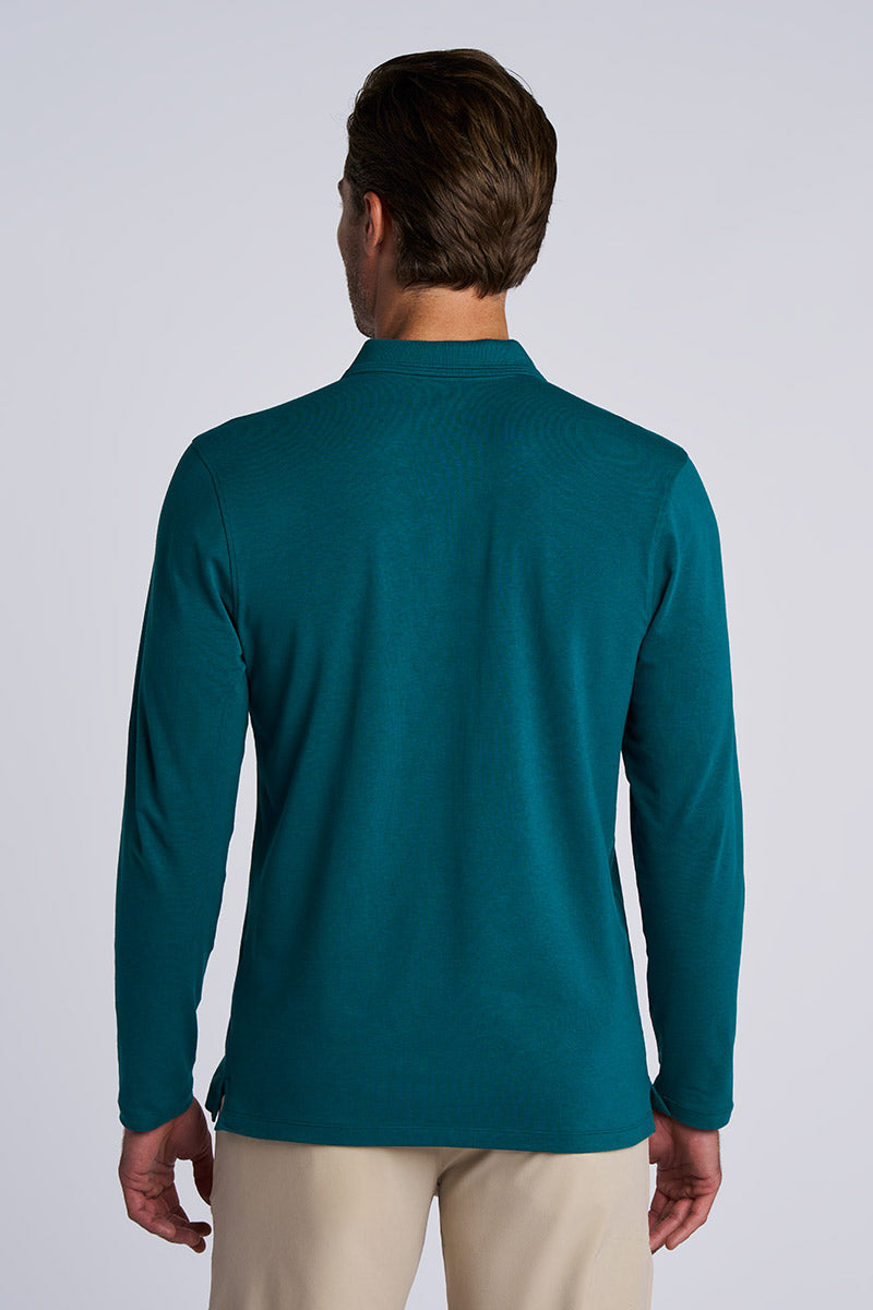 Coppitt | Men's Long Sleeve Weekend Polo | Transformative Teal