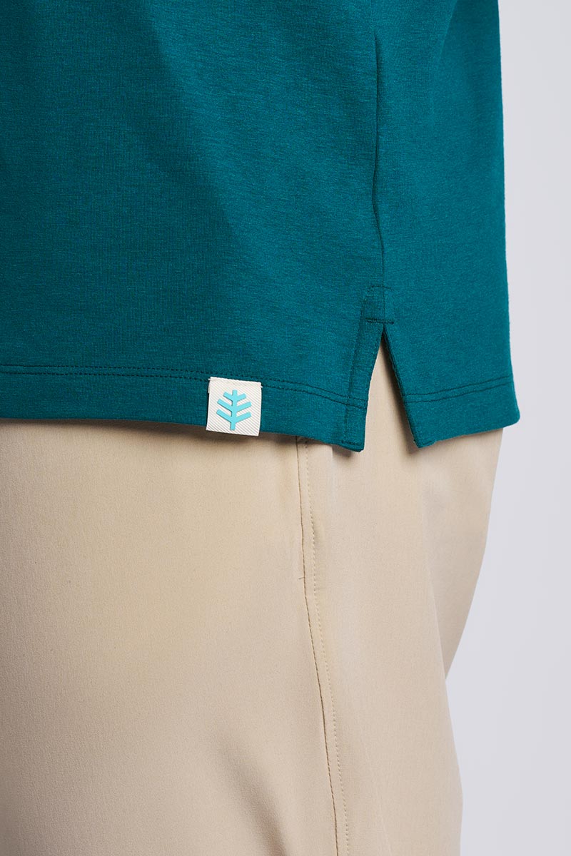 Coppitt | Men's Long Sleeve Weekend Polo | Transformative Teal