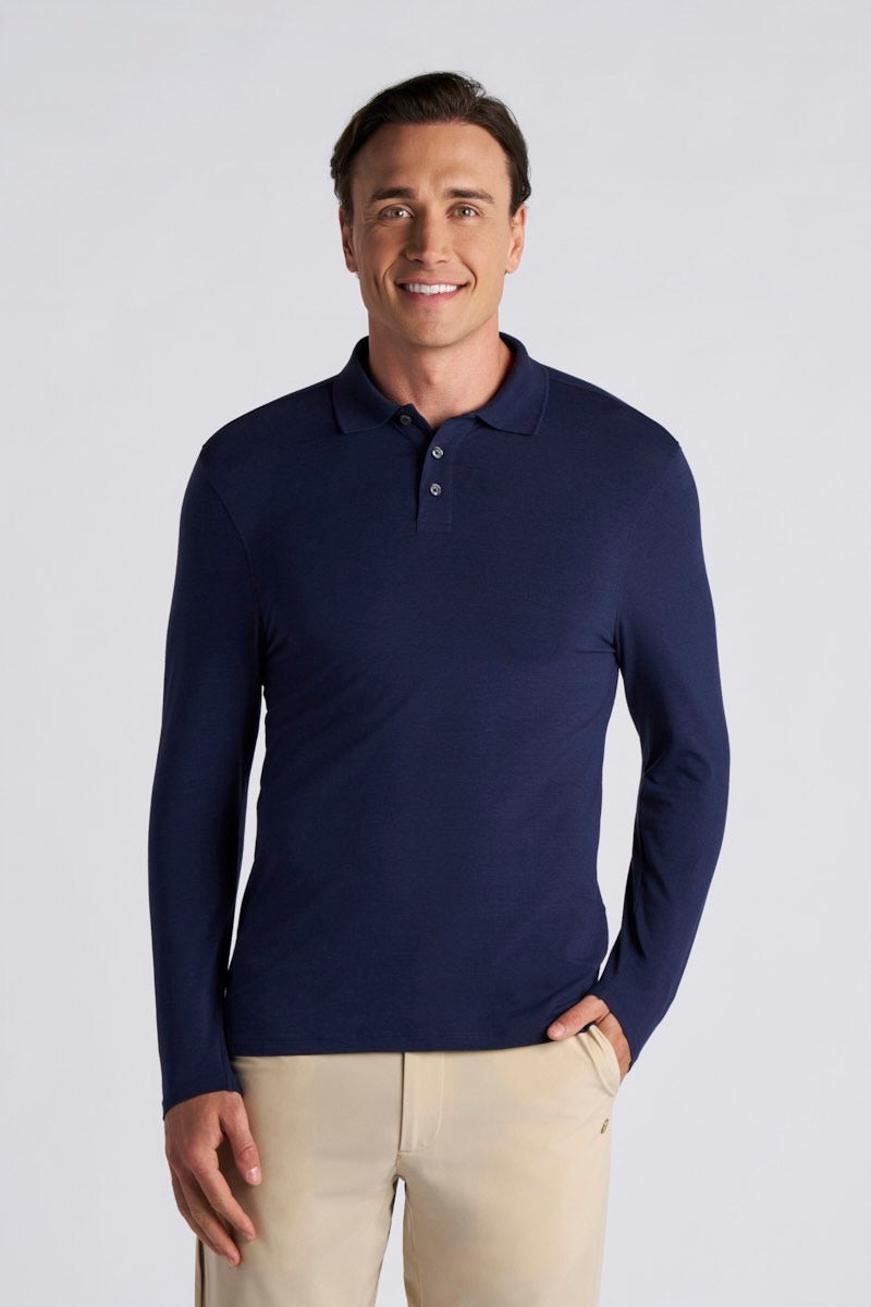 Coppitt | Men's Long Sleeve Weekend Polo | Navy