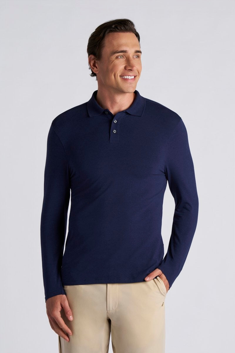 Coppitt | Men's Long Sleeve Weekend Polo | Navy