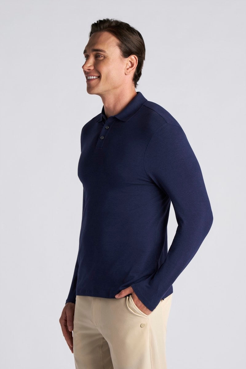 Coppitt | Men's Long Sleeve Weekend Polo | Navy