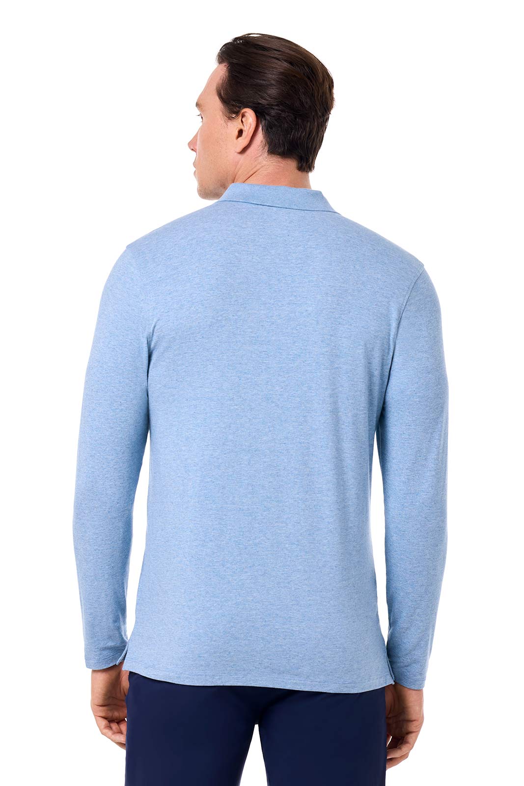 Coppitt | Men's Long Sleeve Weekend Polo | Light Blue Heather