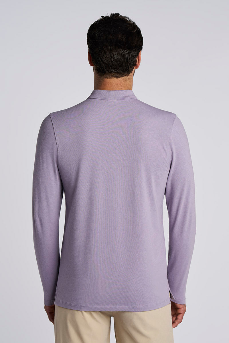 Coppitt | Men's Long Sleeve Weekend Polo | Lavender Gray