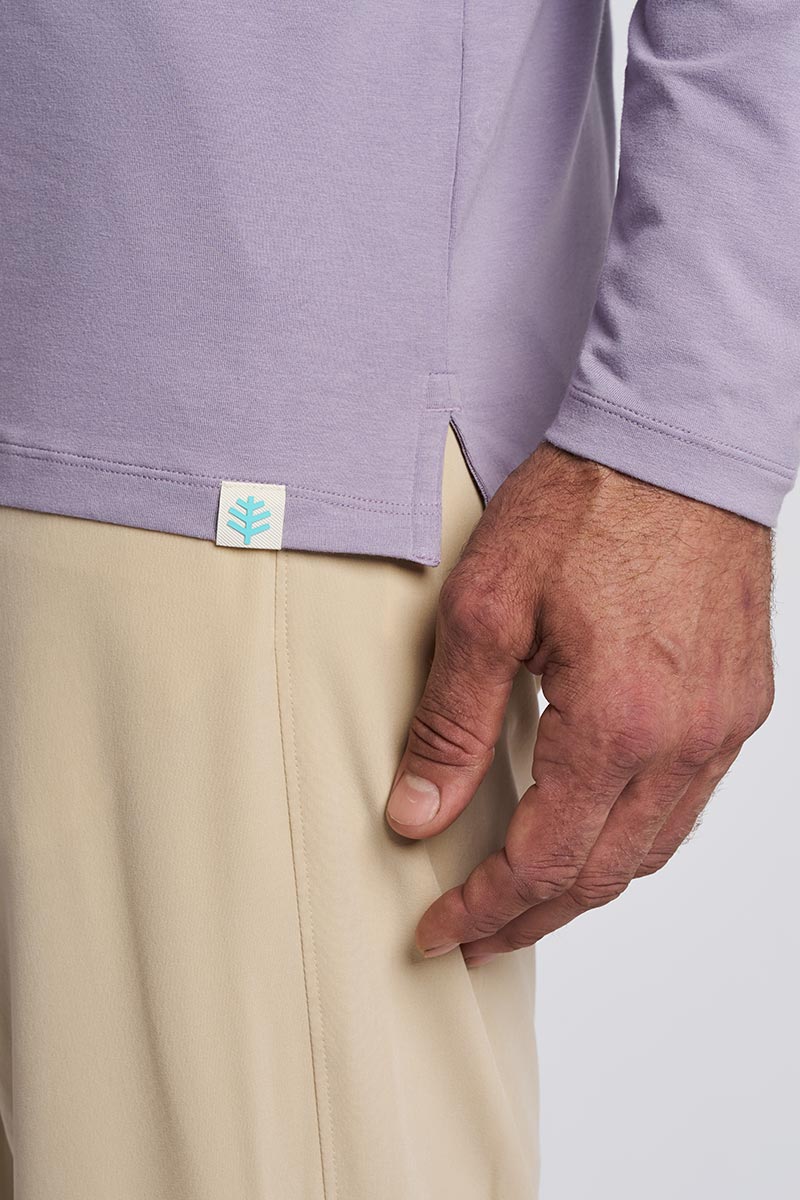 Coppitt | Men's Long Sleeve Weekend Polo | Lavender Gray