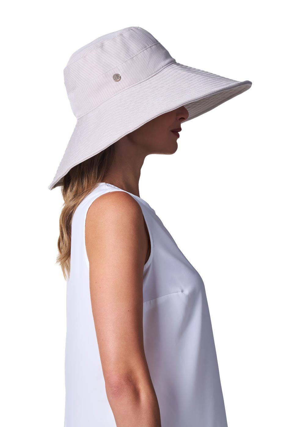 Brittany | Women's Beach Hat | Natural Modern Herringbone