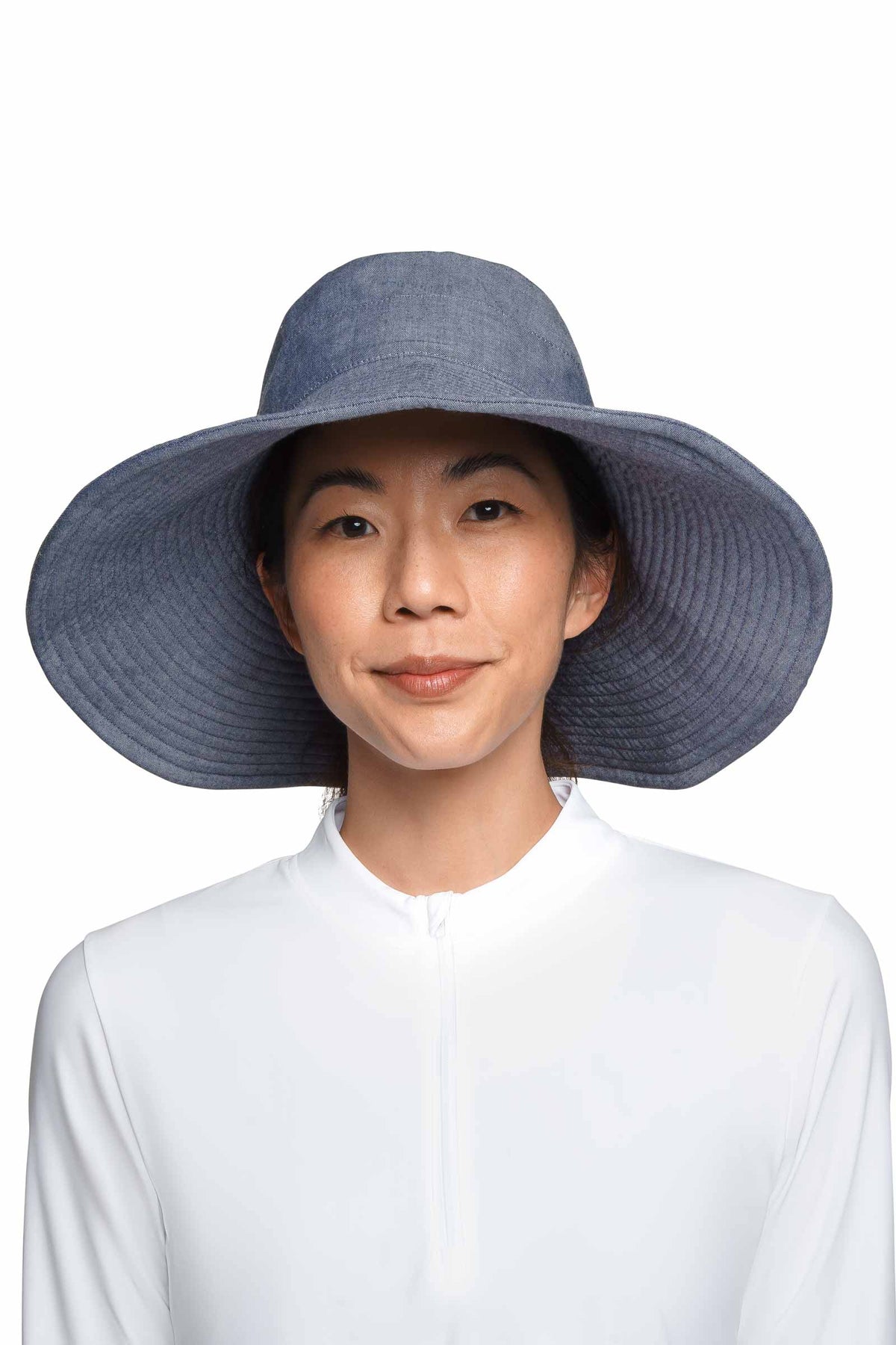 Brittany | Women's Beach Hat | Denim Blue Chambray