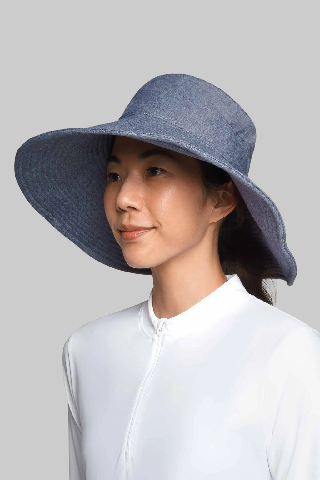 Brittany | Women's Beach Hat | Denim Blue Chambray