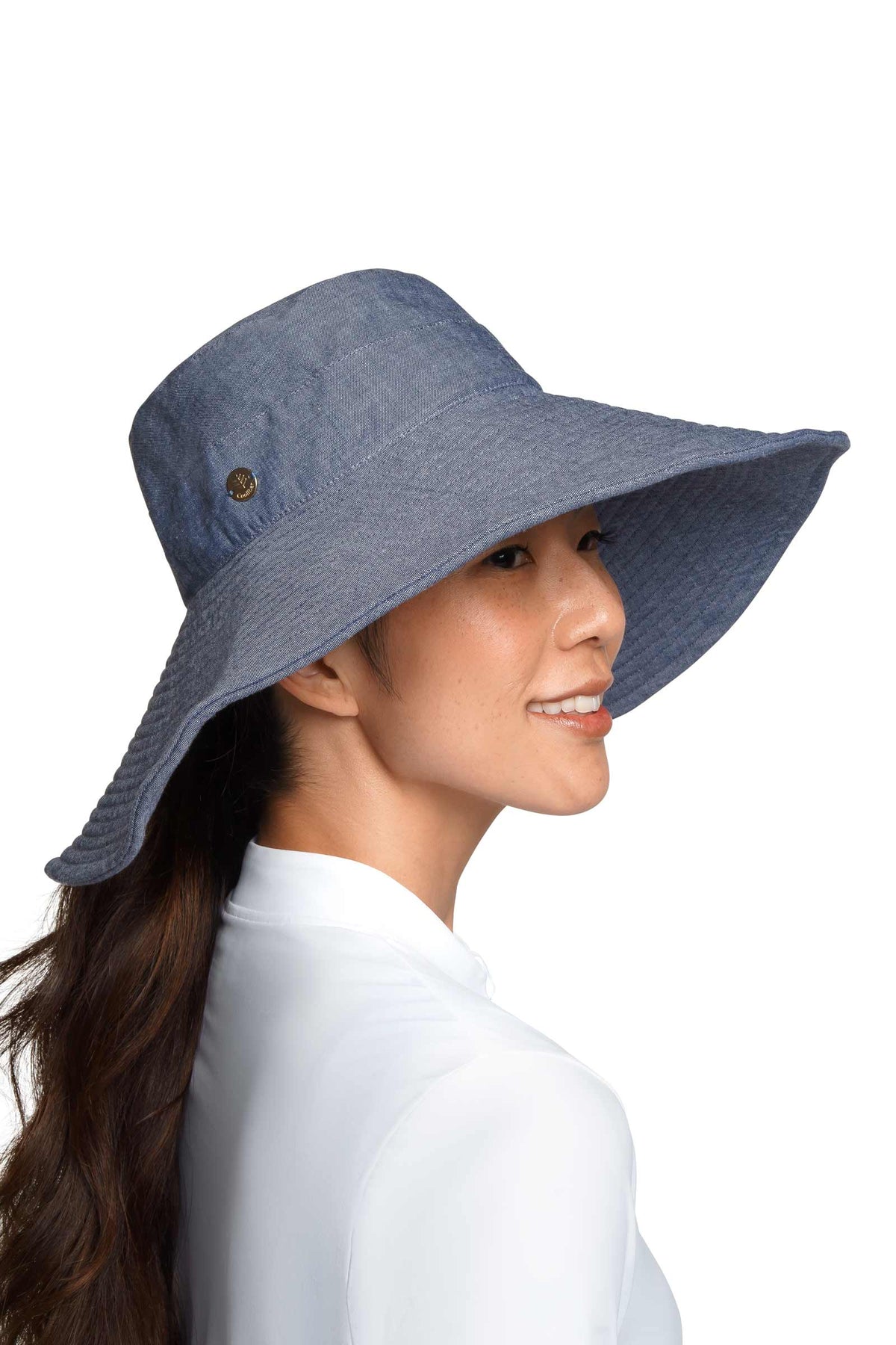 Brittany | Women's Beach Hat | Denim Blue Chambray