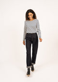 Saint James MINQUIDAME - Breton Striped Shirt with Long Sleeve | Soft Cotton | Women Fit (ECRU / NAVY)