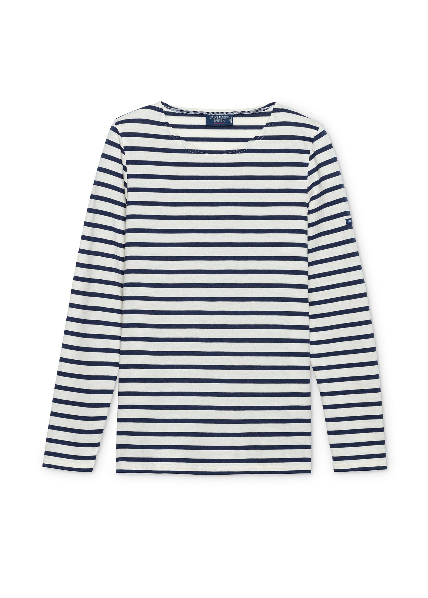 Saint James MINQUIDAME - Breton Striped Shirt with Long Sleeve | Soft Cotton | Women Fit (ECRU / NAVY)