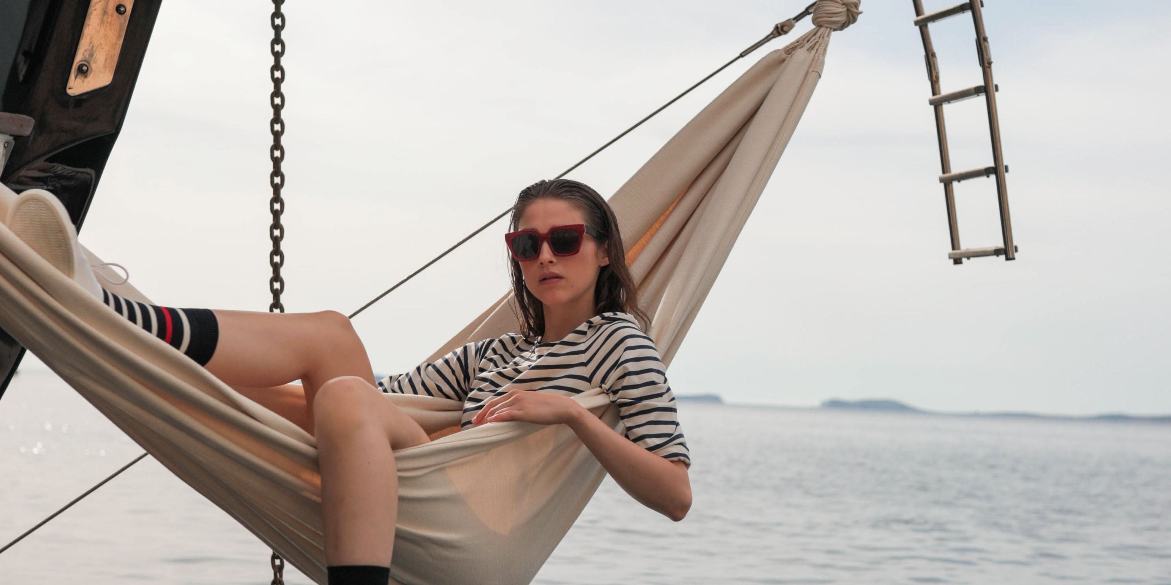 Saint James MINQUIDAME - Breton Striped Shirt with Long Sleeve | Soft Cotton | Women Fit (ECRU / NAVY)