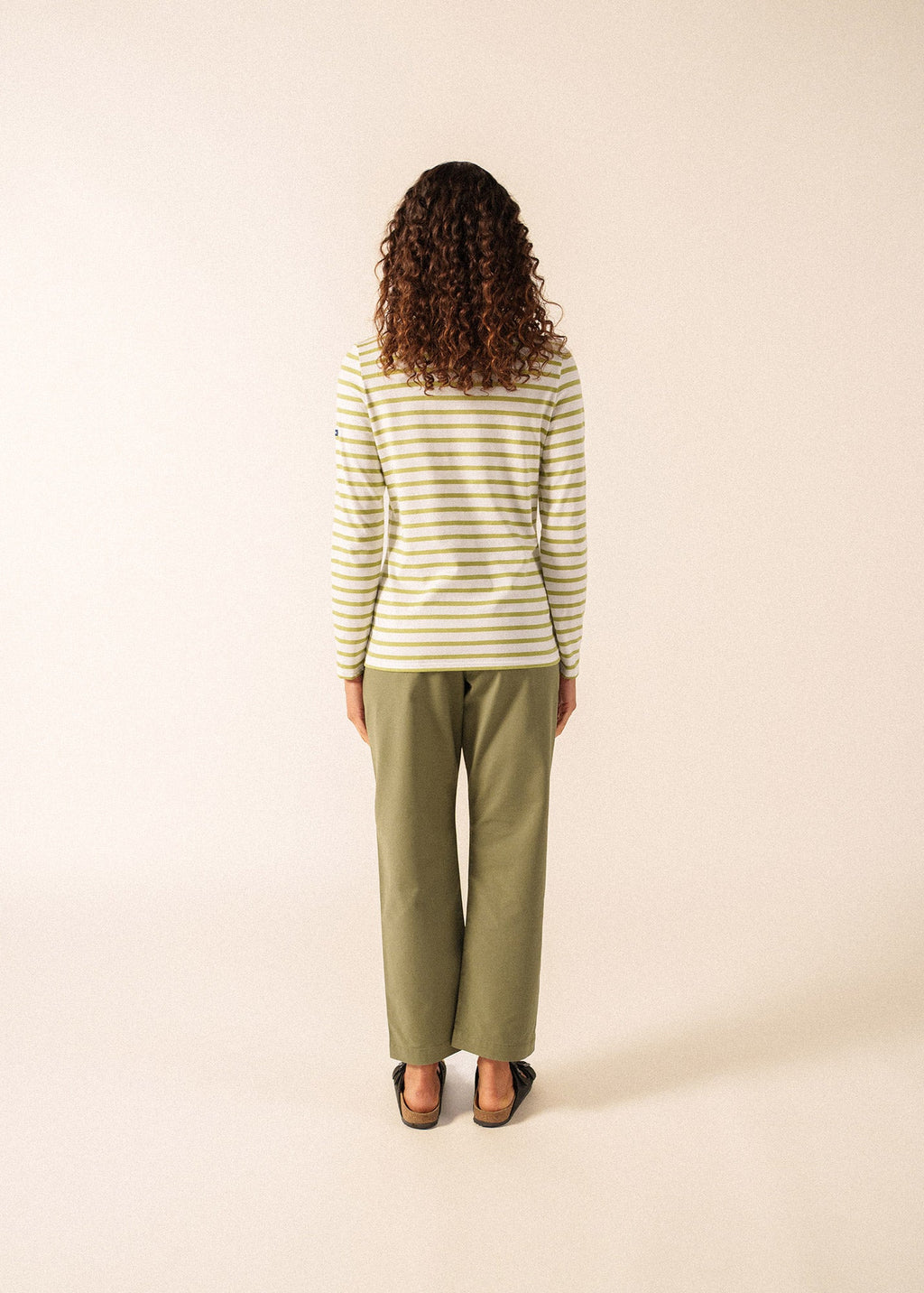 Minquidame Breton Shirt (WHITE / SAGE OLIVE)