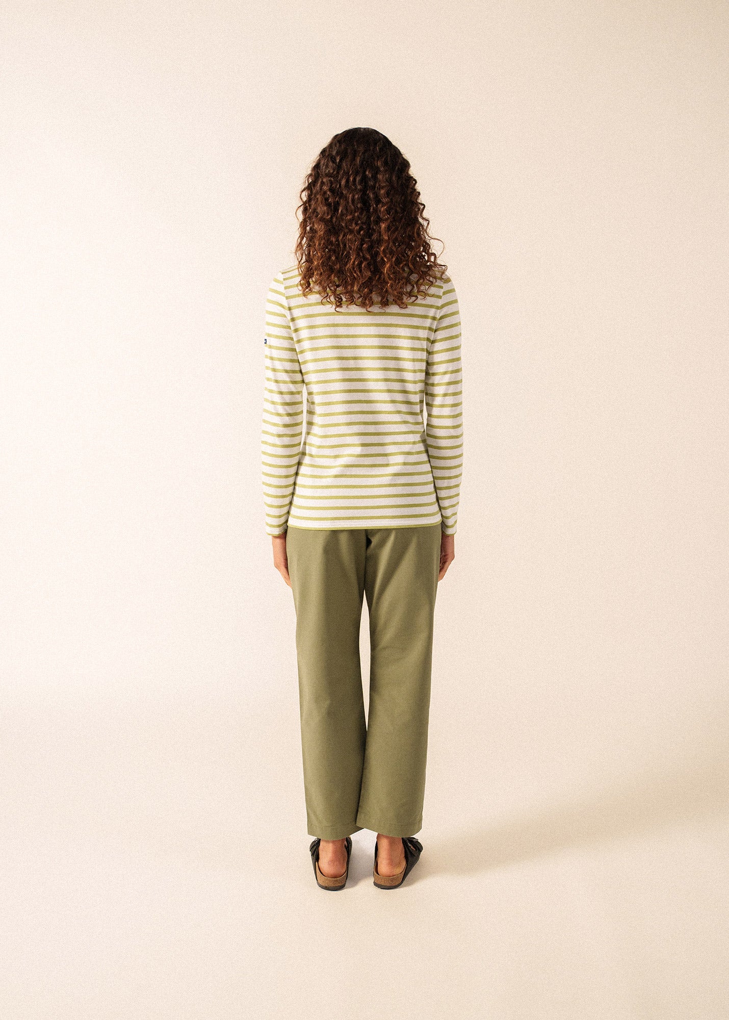 Minquidame Breton Shirt (WHITE / SAGE OLIVE)