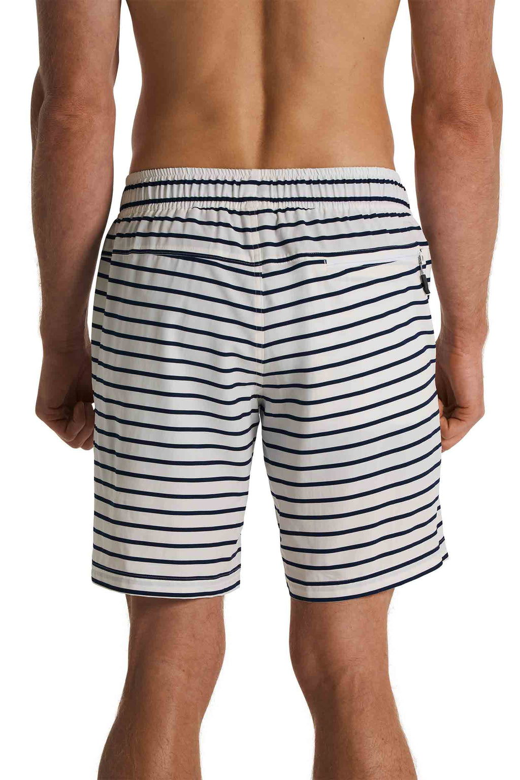 Kahuna | Men's Swimming Shorts 7.5" | White/Navy Stripe