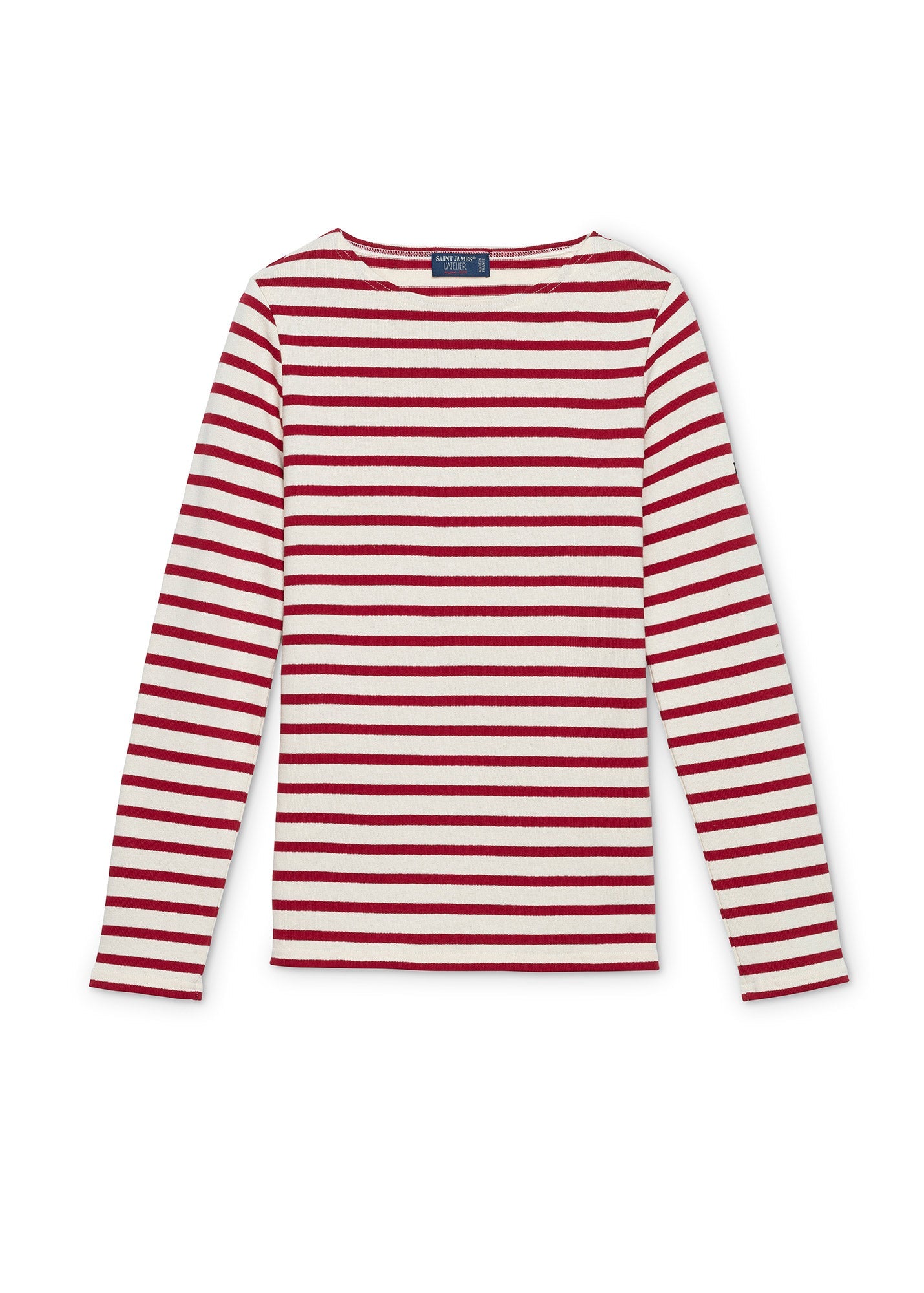 Saint James MERIDAME II - Authentic Breton Shirt | Heavyweight Cotton | Women Fit (ECRU / MAROON)