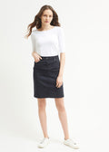 Saint James ELFY - Stretch Straight Skirt in Colorful Denim (NAVY)