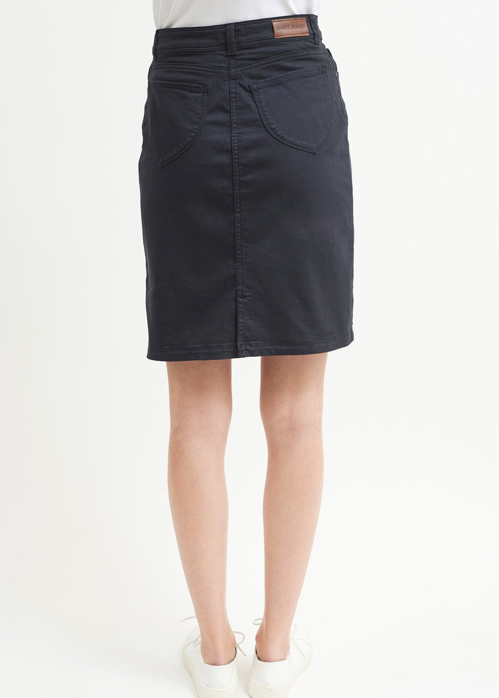 Saint James ELFY - Stretch Straight Skirt in Colorful Denim (NAVY)
