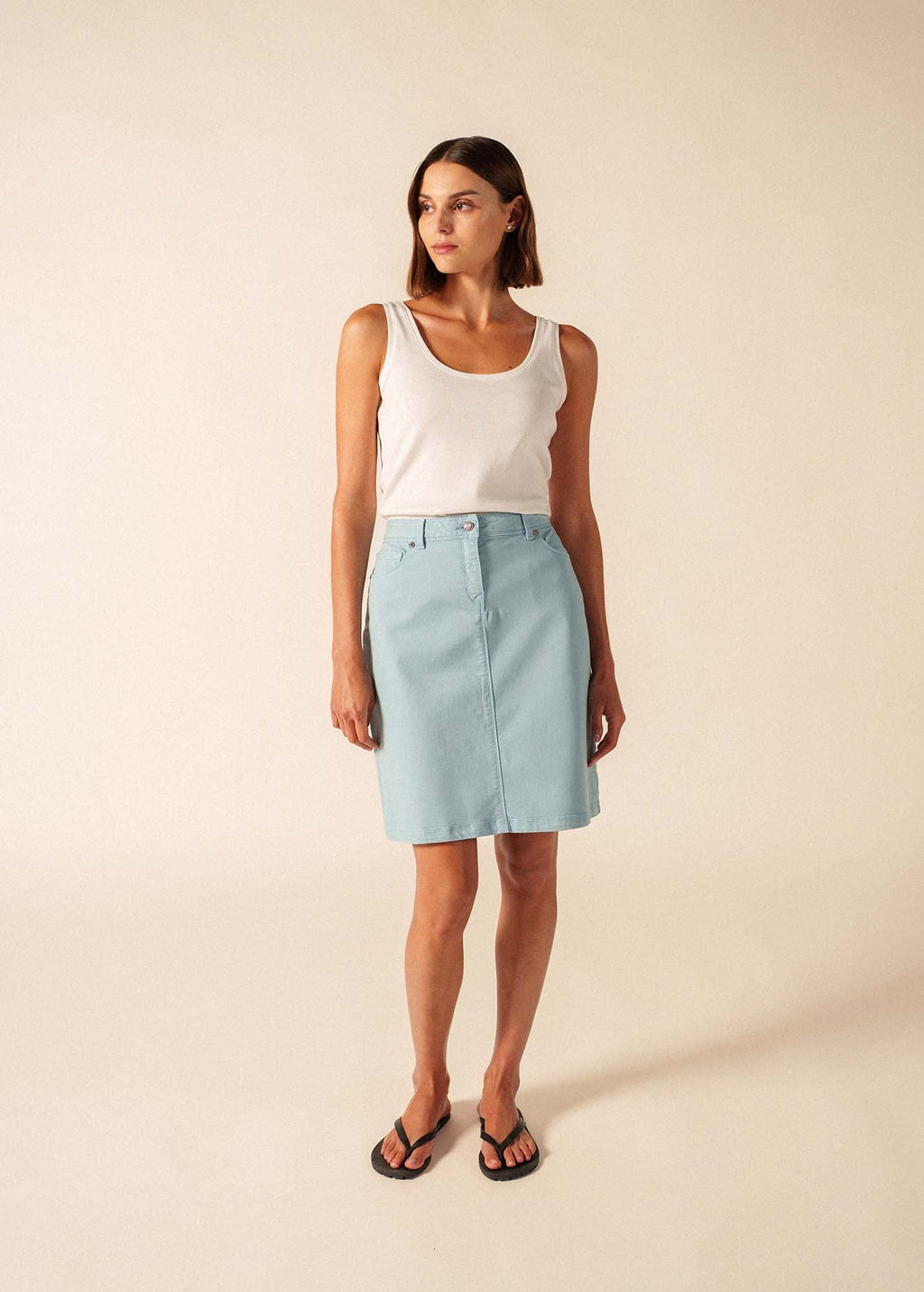 Saint James ELFY Stretch Denim Skirt (SKYLIGHT BLUE)