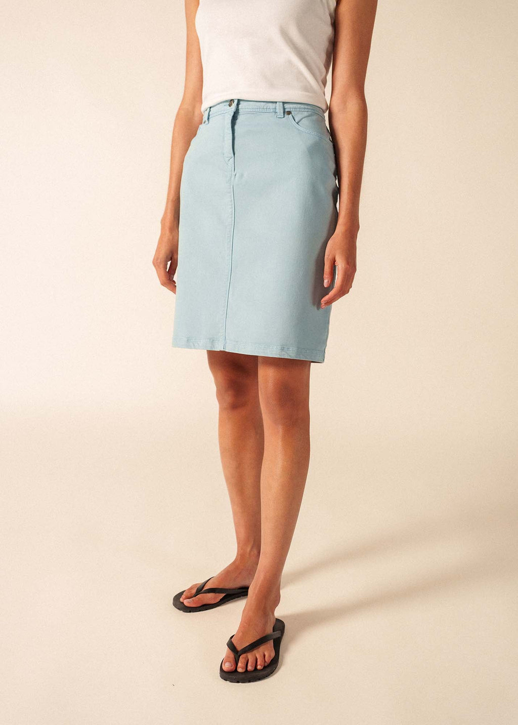 Saint James ELFY Stretch Denim Skirt (SKYLIGHT BLUE)
