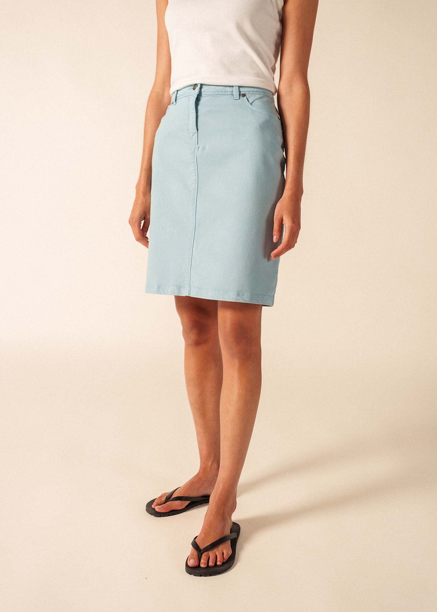 Saint James ELFY Stretch Denim Skirt (SKYLIGHT BLUE)