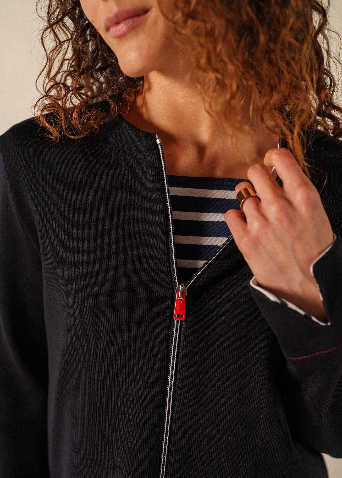 Saint James LA ROCHELLE Zip Jacket (NAVY)